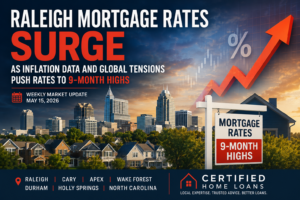 Raleigh Mortgage Rates Surge as Inflation Data and Global Tensions Push Rates to 9-Month Highs 05/15/2026 1 Raleigh Mortgage Rates Surge